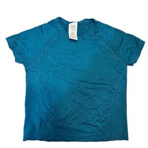 Athleta Girl Power Up Seamless Sport Length Tee coastal teal M 8-10